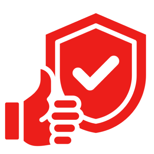 Approval symbol with checkmark and shield