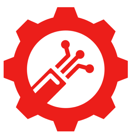 Red gear with circuit design