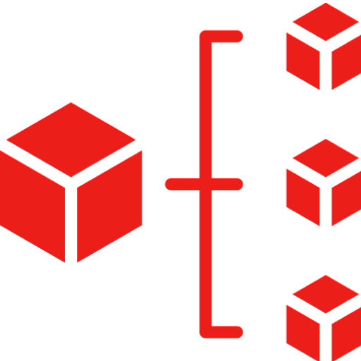 Abstract red cube design