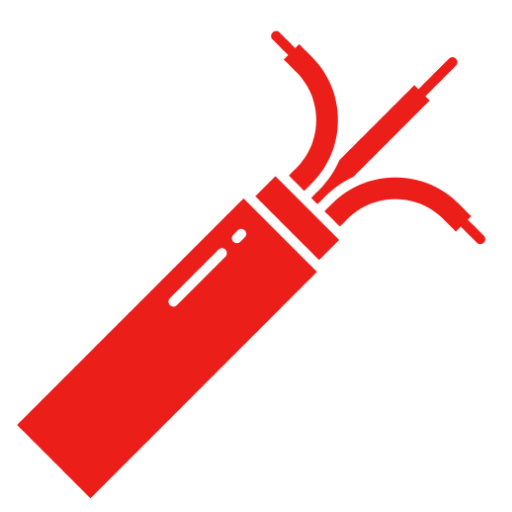Minimalist red cable illustration.