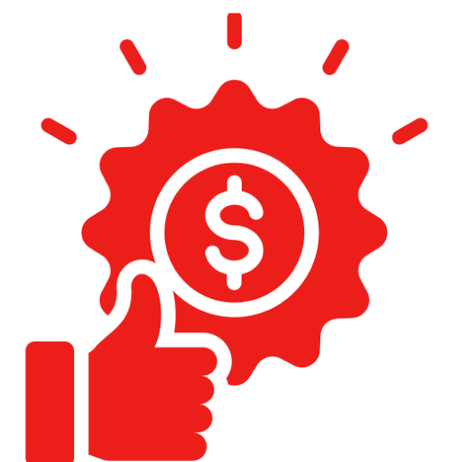 Thumbs up with dollar sign icon